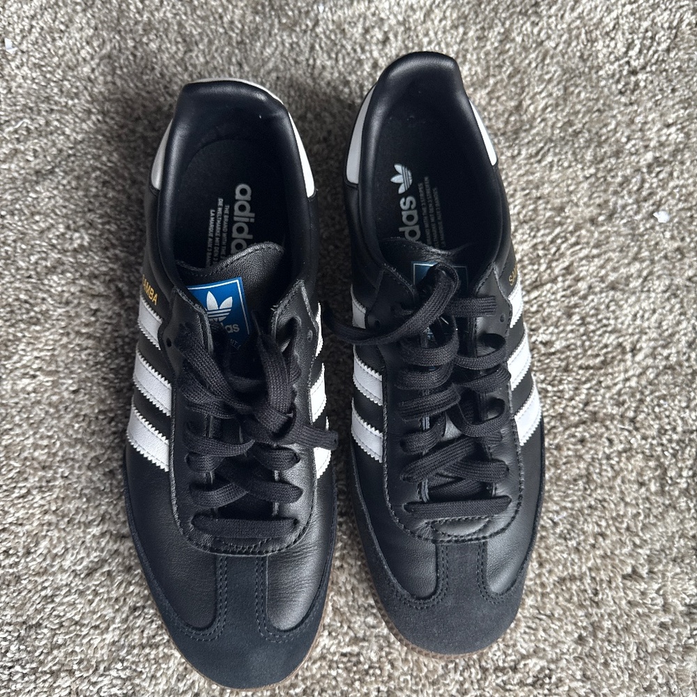Black and White Adidas Sambas